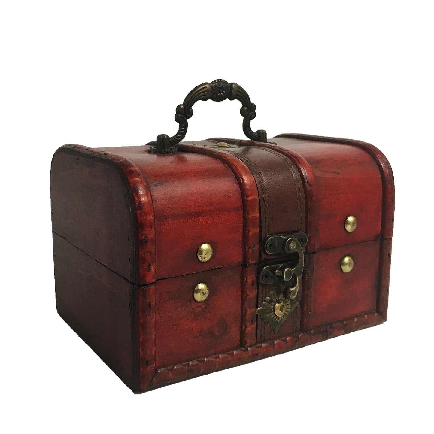 Allgala Medium Antique Wooden Jewelry Treasure Keepsake Box 2-PC Set-HD90206