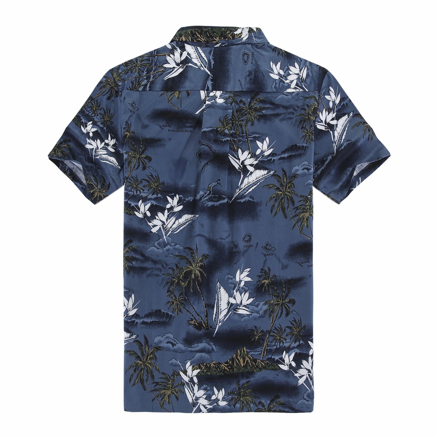 Men's Hawaiian Shirt Aloha Shirt 5XL Blue Surf