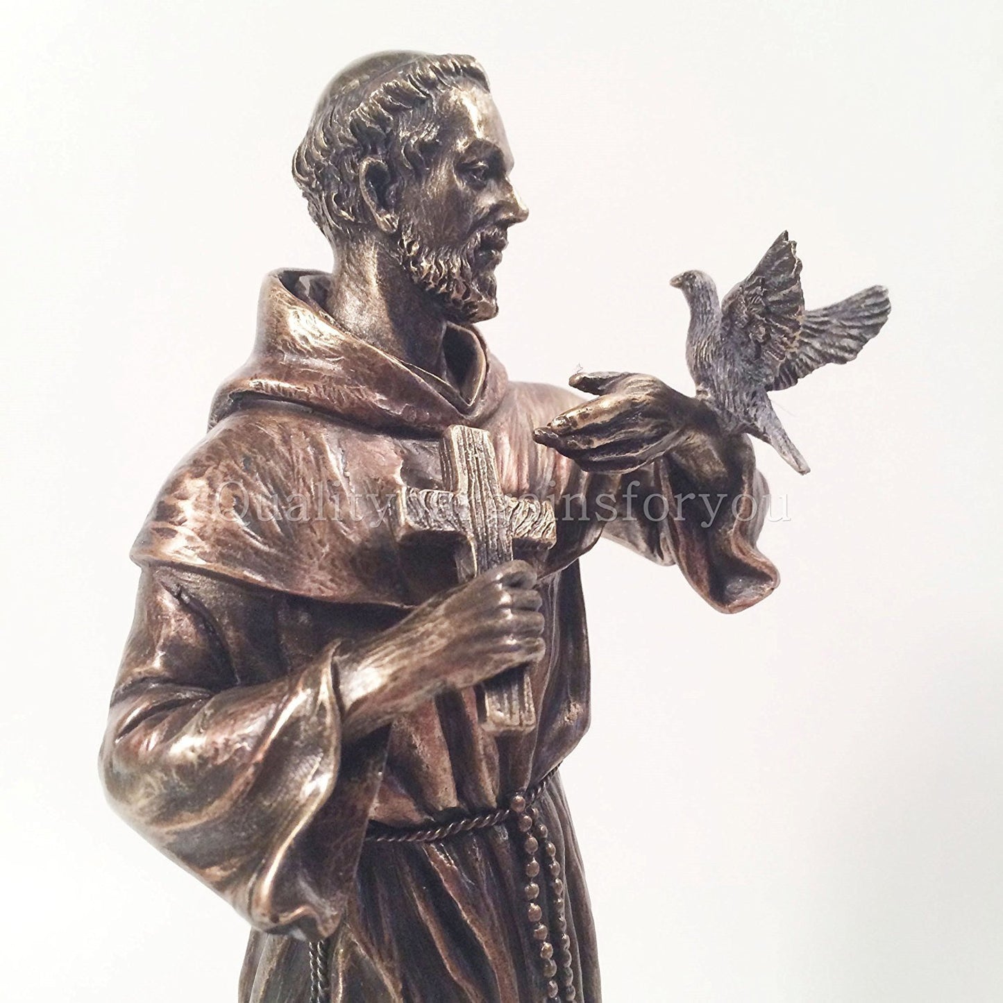 WU Saint Francis of Assisi Statue Sculpture (Cold Cast Bronze)