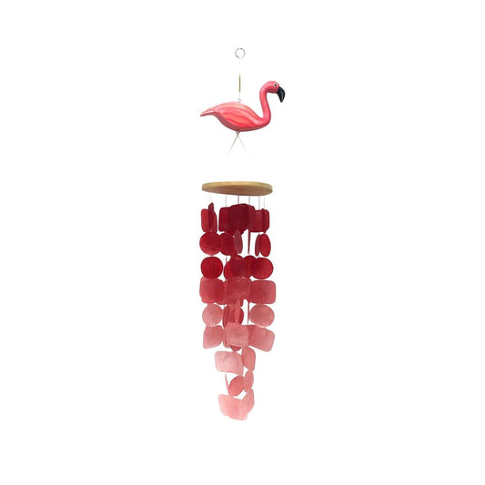 Beachcombers B22304 Flamingo Pink Ombre Capiz Chime, 31.4-inch High