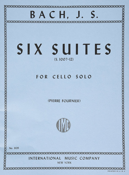 Bach, JS - 6 Cello Suites BWV 1007 for Cello - Arranged by Fournier - International Edition