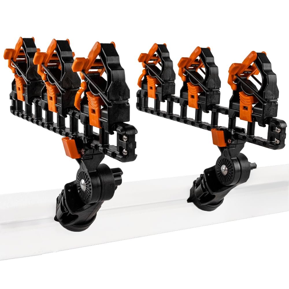 YakAttack SideStage Pro Rod Rack - Set of 2 with Style Options | Horizontal Fishing Rod Holder & Stager | Includes ClickTrac Rails & FlipGrips | Made in USA