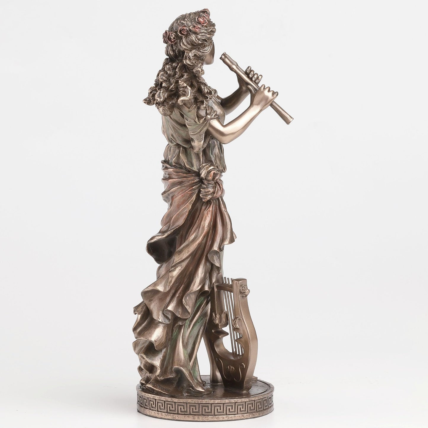 Veronese Design 9 Inch Euterpe The Greek Muse Of Music Cold Cast Resin Bronze Finish Sculpture