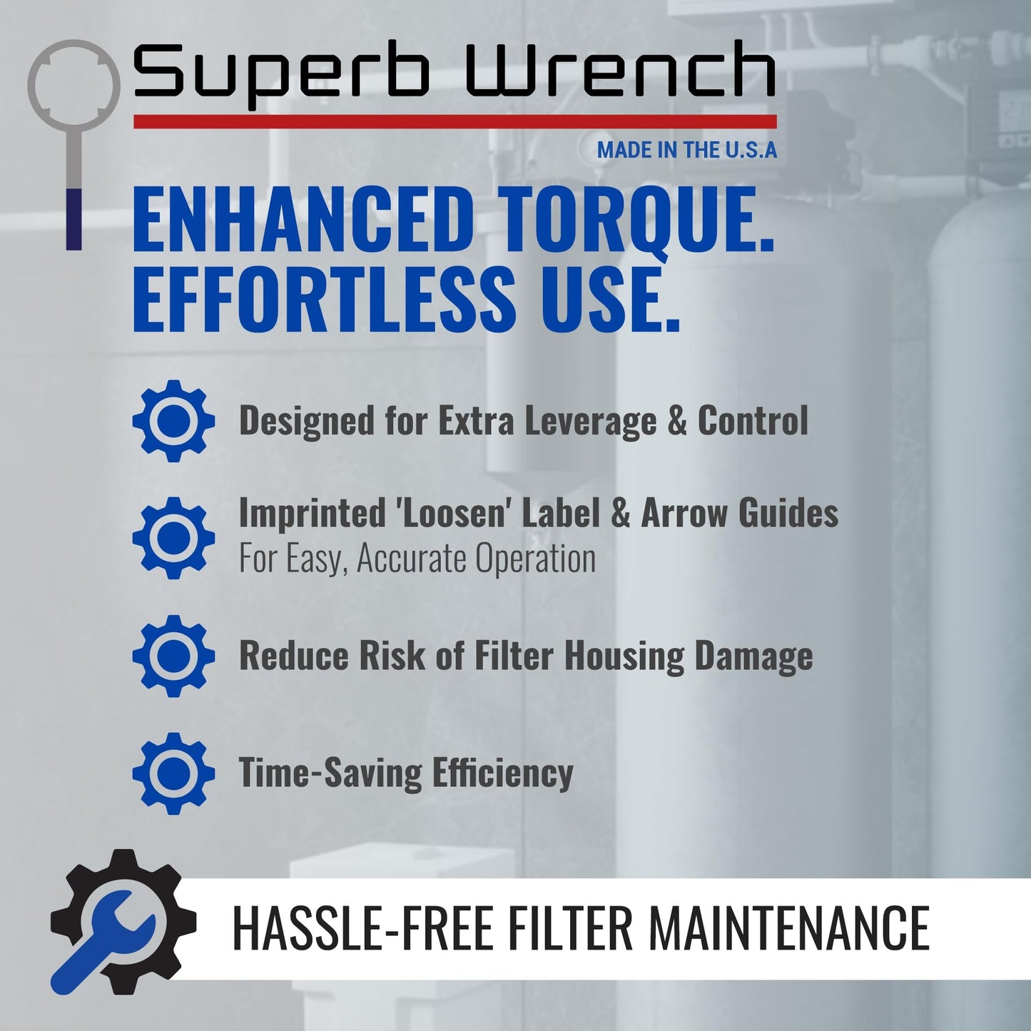 Superb Wrench SW-2-SS-1 Zinc Plated Steel Filter Housing Wrench