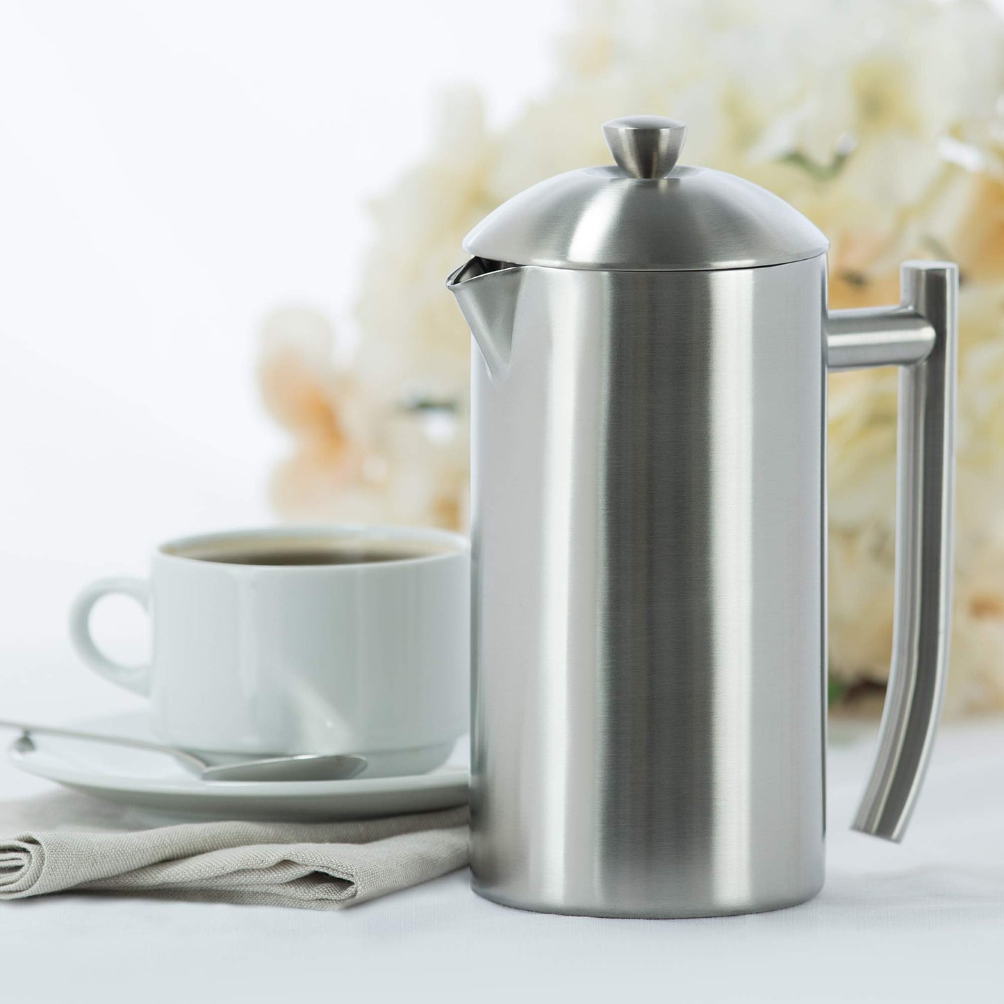 Frieling USA Double Wall Stainless Steel French Press Coffee Maker with Zero Sediment Dual Screen