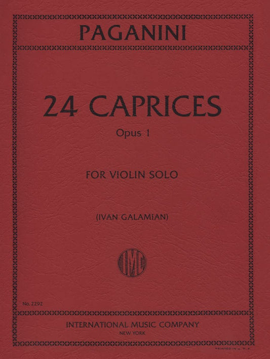 Paganini, Niccolo- 24 Caprices for Violin - by Ivan Galamian - Published by International