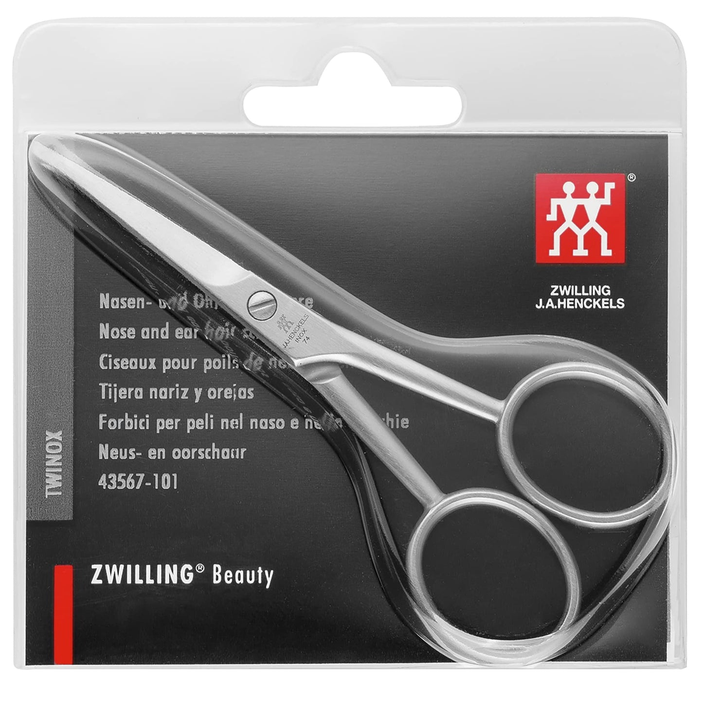 ZWILLING Beauty TWINOX Nose and Ear Hair Scissors, Facial Hair Scissors, Durable Stainless Steel, Matte, Premium Facial Care, 105 mm