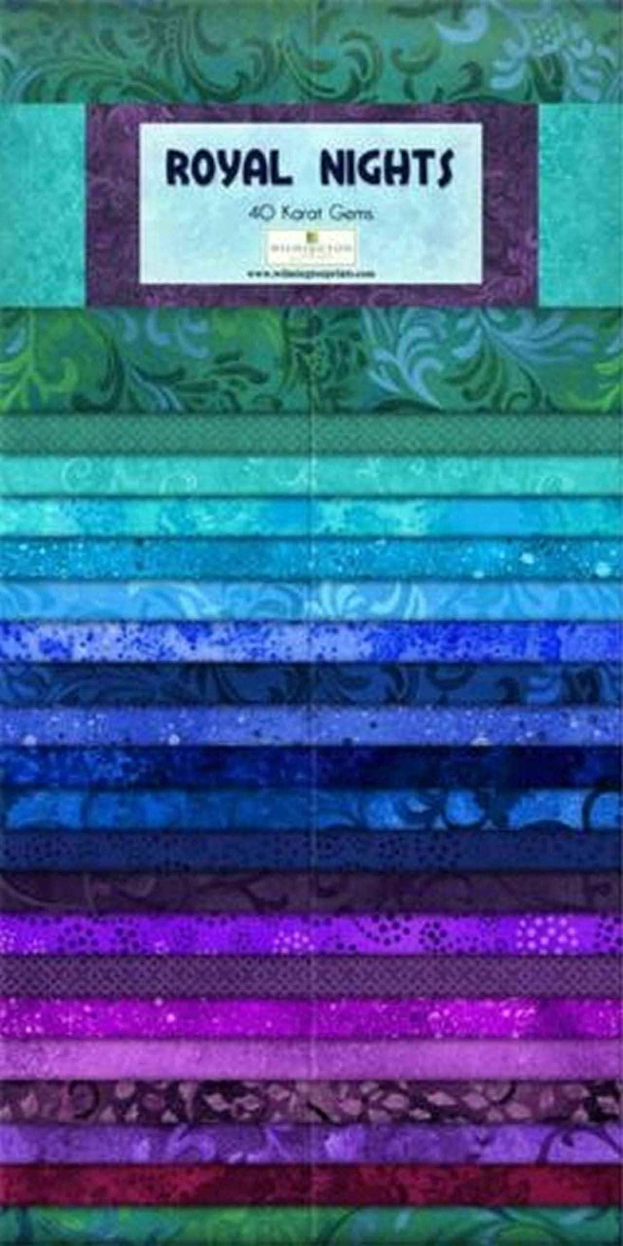 Wilmington Prints Royal Nights-40 Karat Gems-Revised 9/17/19, Blue, 2.5 inches