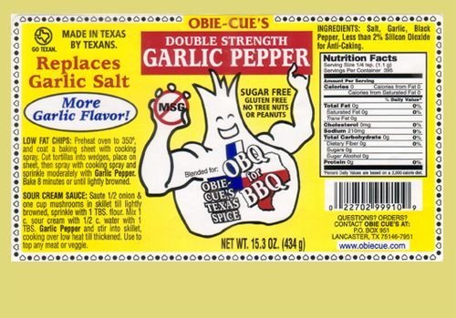 Obie-Cue's Double Strength Garlic Pepper