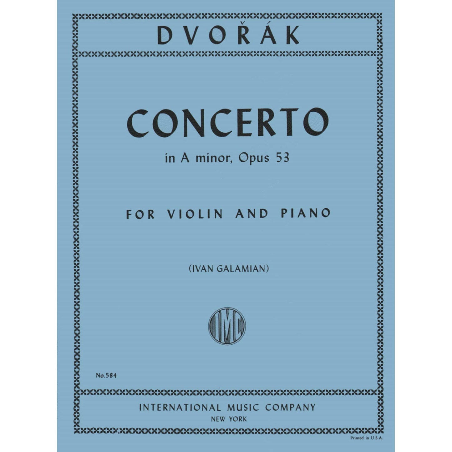 Dvorak, Antonin - Concerto in a minor, Op. 53 - Violin and Piano - by Ivan Galamian International