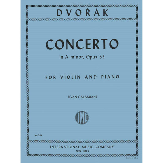 Dvorak, Antonin - Concerto in a minor, Op. 53 - Violin and Piano - by Ivan Galamian International