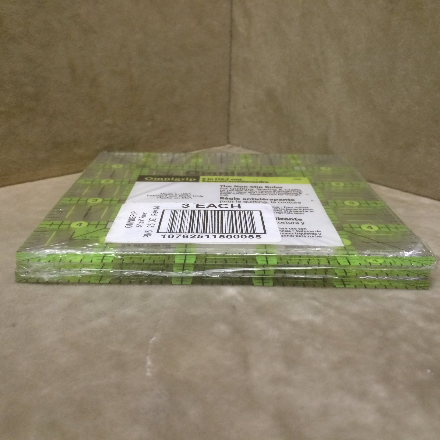 Omnigrid 5 in X 5 in The Non-Slip Quilter's Ruler (pack of 3)3