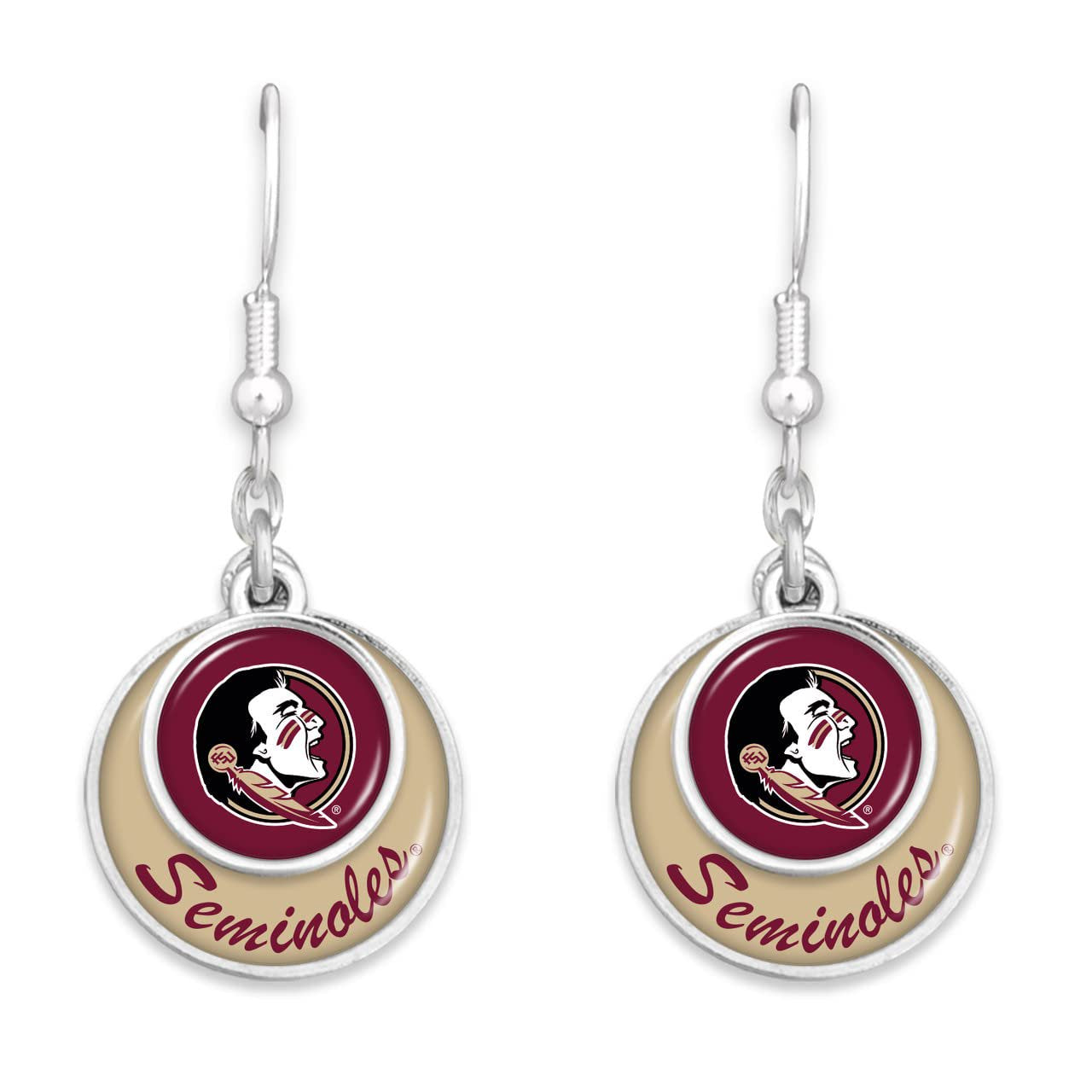 Florida State Seminoles Stacked Disk Earrings Jewelry Gift Licensed FSU