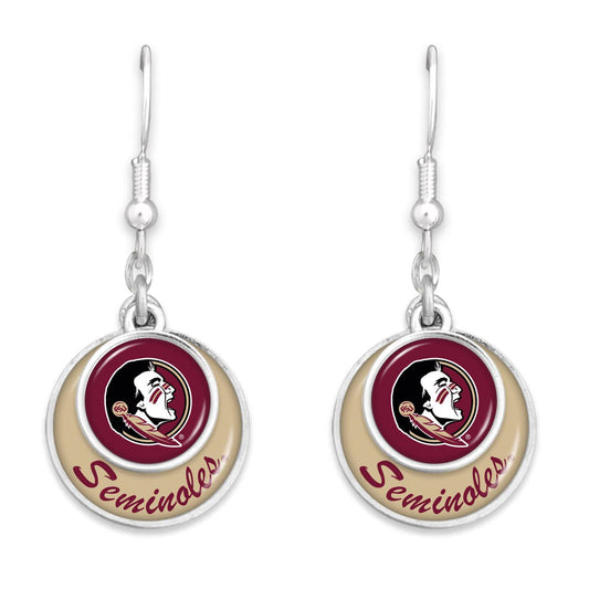Florida State Seminoles Stacked Disk Earrings Jewelry Gift Licensed FSU