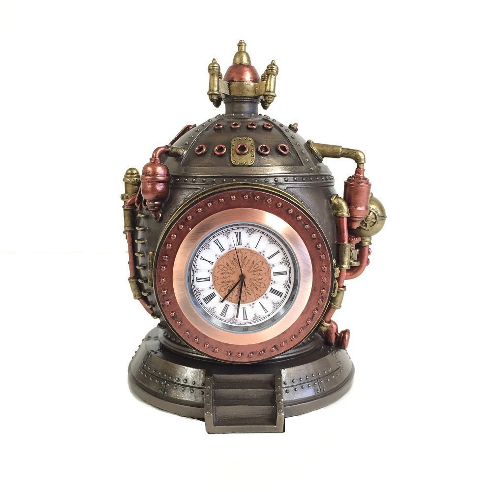 Veronese Design 6 1/8 Steampunk Time Machine Clock Secret Vault Stash Statue