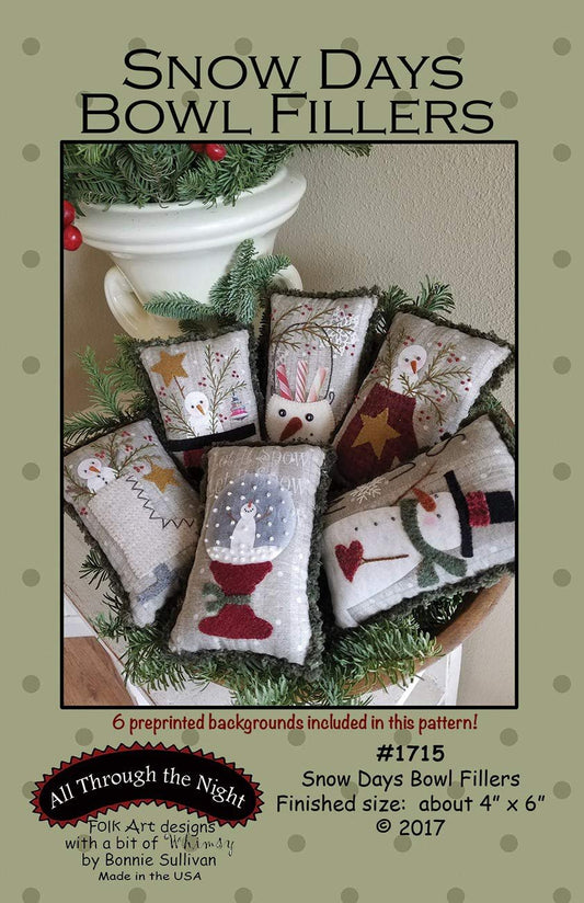 Keepsake Quilting Snow Day Bowl Fillers Pattern - Rustic, Bohemian Style - Nature Pattern - Christmas Decorative Display - Fabric Material - Sewn Construction - Bowl