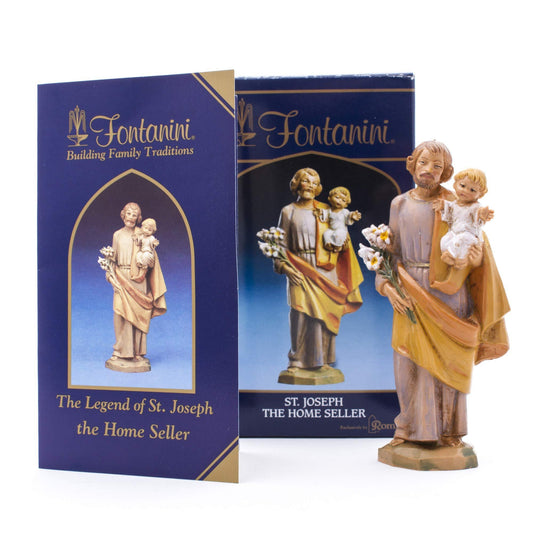 Fontanini by Roman Inc., Specialty Figure, 5" Collection, St. Joseph, 4.5" H, Handmade in Italy, Designed and Manufactured in Tuscany, Polymer, Hand Painted, Italian, Detailed