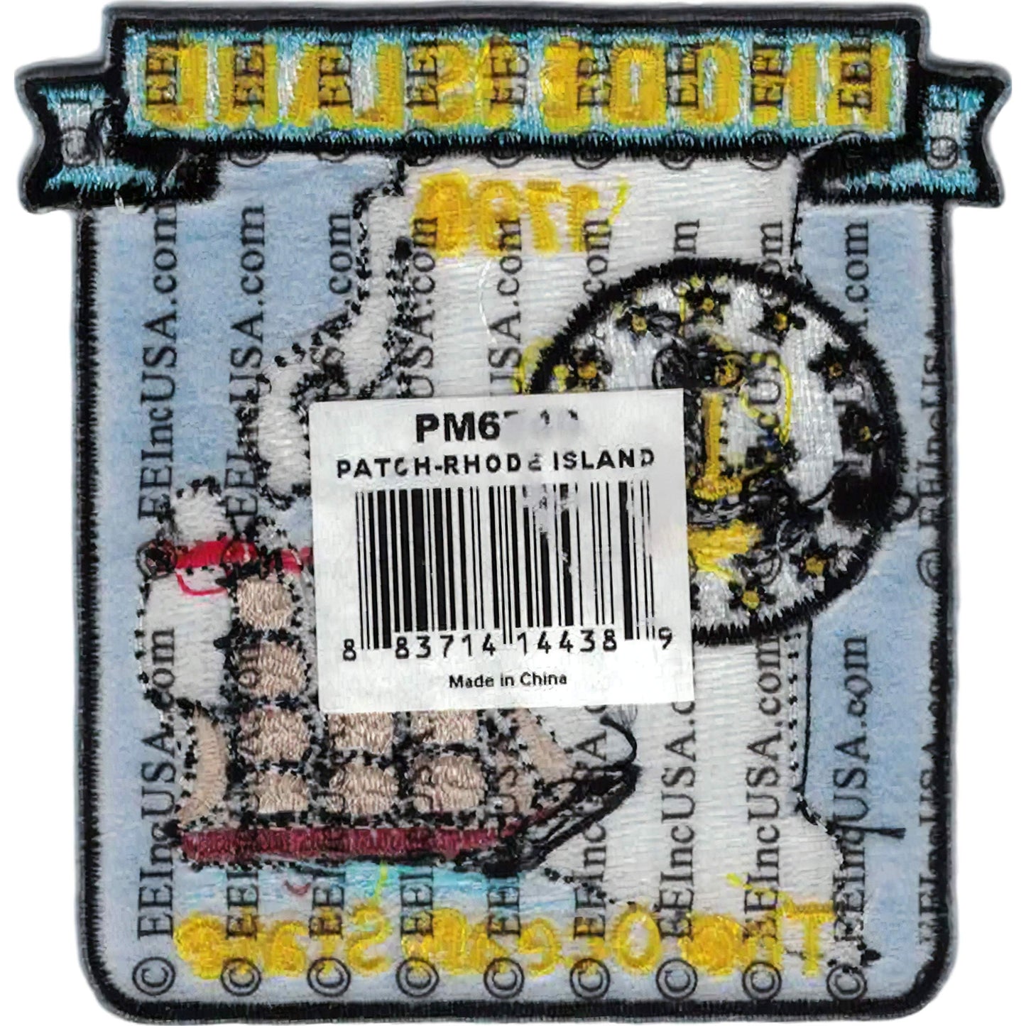 Rhode Island State Map Patch 3"