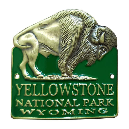 Yellowstone National Park - Buffalo - Hiking Stick Medallion