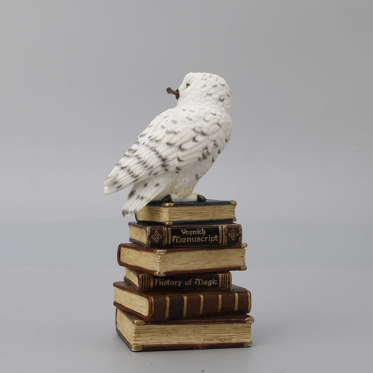 Veronese Design 5 1/2 Inch Magic Wand Snowy Owl On Book Stack Hand Painted Resin Statue Home Decor