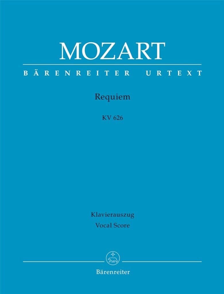 WOLFGANG AMADEUS MOZART : REQUIEM K.626 - SATB & PIANO - CHANT ET REDUCTION DE PIANO