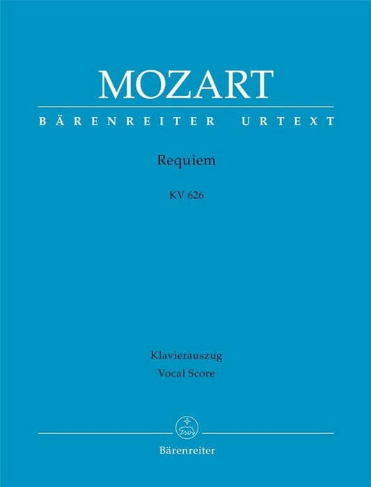 WOLFGANG AMADEUS MOZART : REQUIEM K.626 - SATB & PIANO - CHANT ET REDUCTION DE PIANO