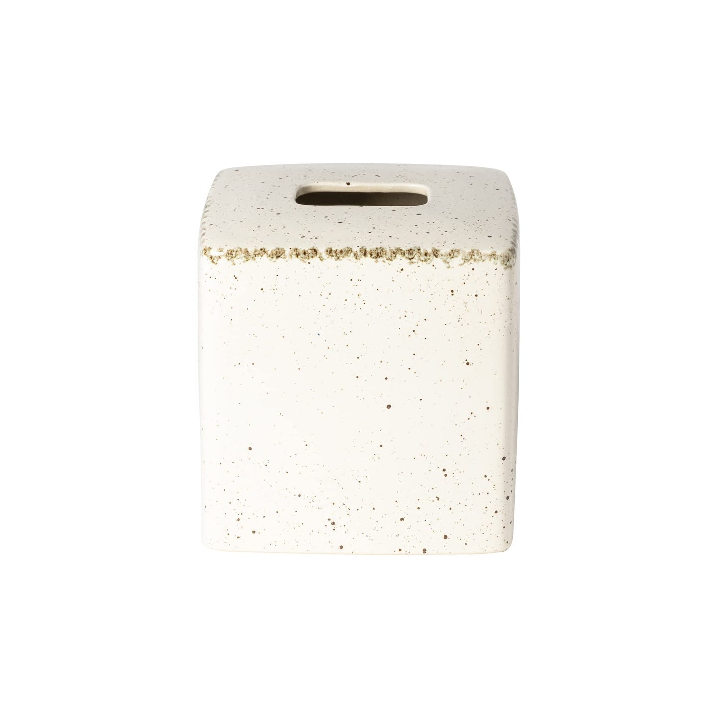 Casafina Ceramic Boutique Tissue Box Cover - Toscana Collection, Aglio | Stoneware Bathroom Accessories | Quality Bath Decor | 8'' x 9.75'', 203 oz.