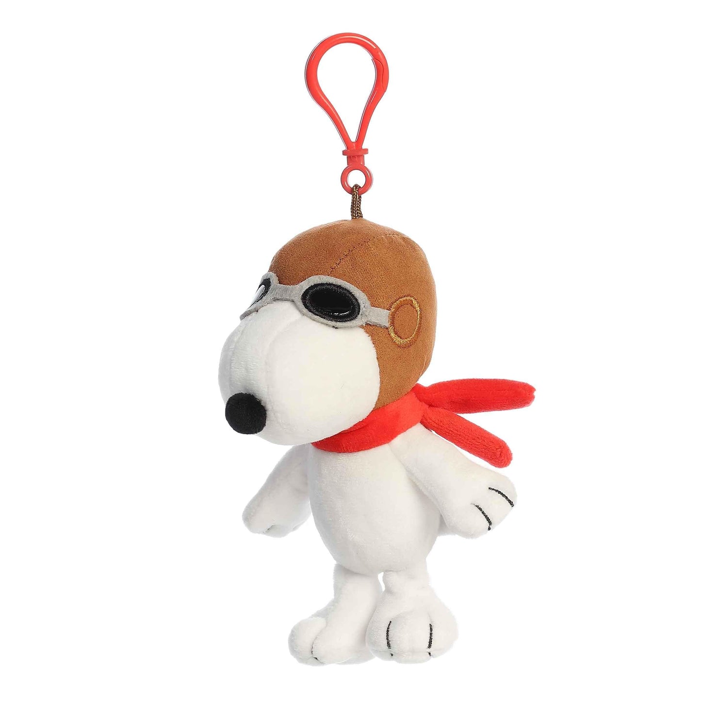 Aurora® Adorable Peanuts® Flying Ace Clip-On Stuffed Animal - Officially Licensed Toys for All Snoopy Fans - Nostalgic Gift for Adults and Birthday Celebrations - White 5 Inches