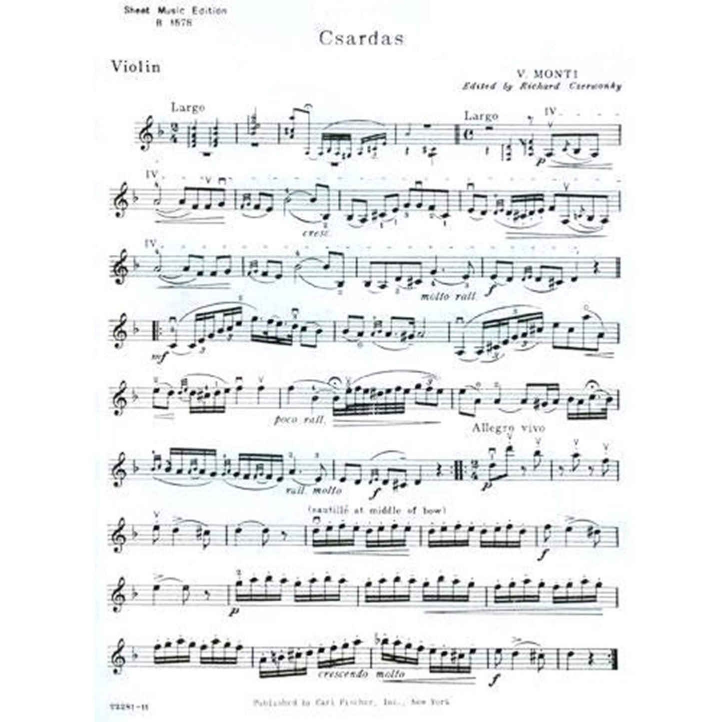 Carl Fischer Csárdás (Violin/Piano)
