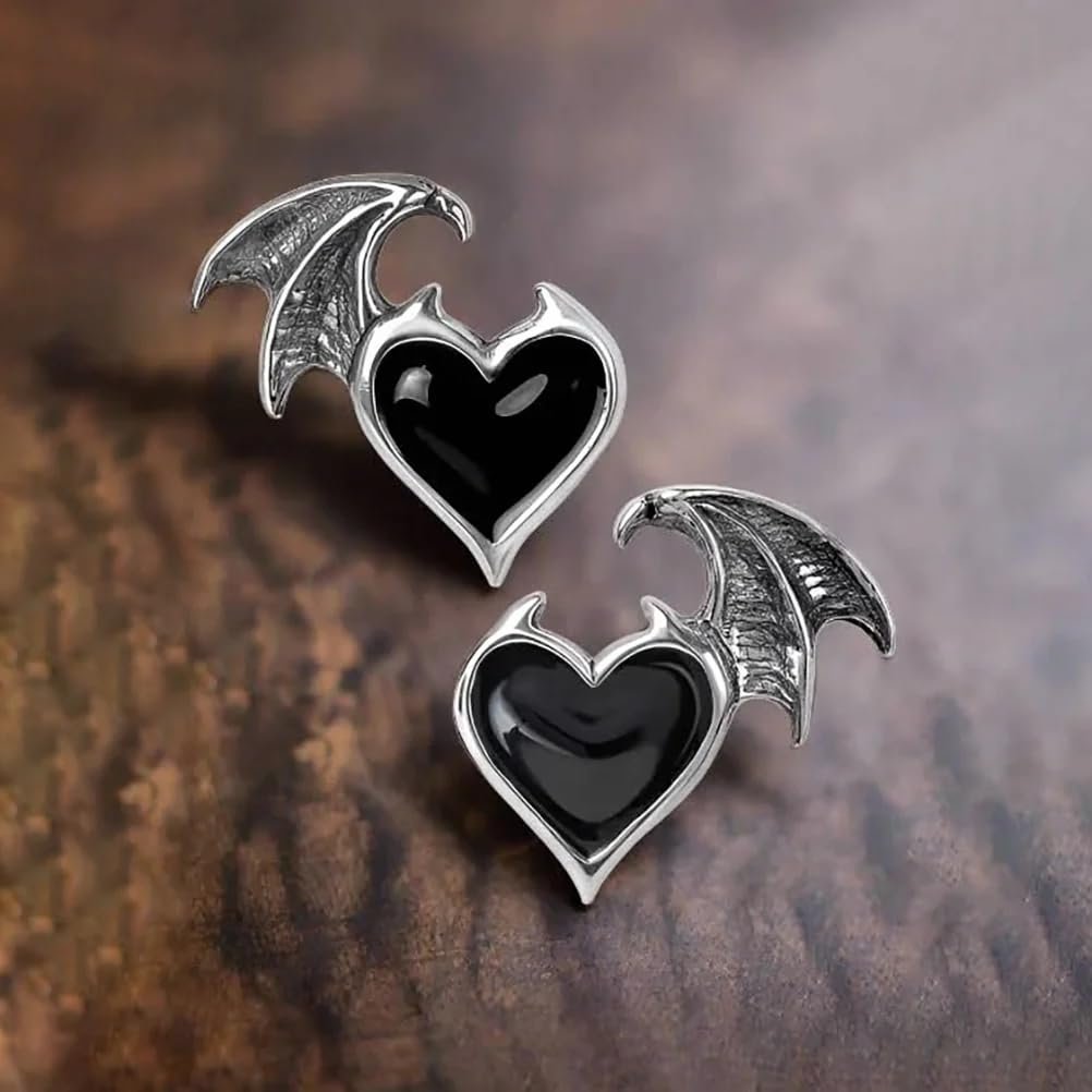 Alchemy Gothic England - Blacksoul Demon Heart Ear Studs