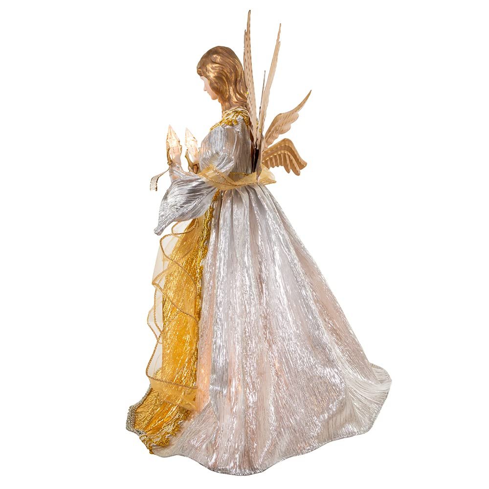 Kurt Adler 16-Inch Ombre Silver/Gold Angel Tree Topper