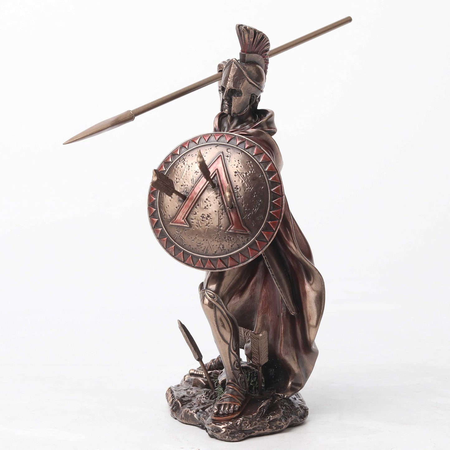 Veronese Design 6 1/8 Inch Spartan King Leonidas Spear and Shield Cold Cast Resin Bronze Finish Sculpture