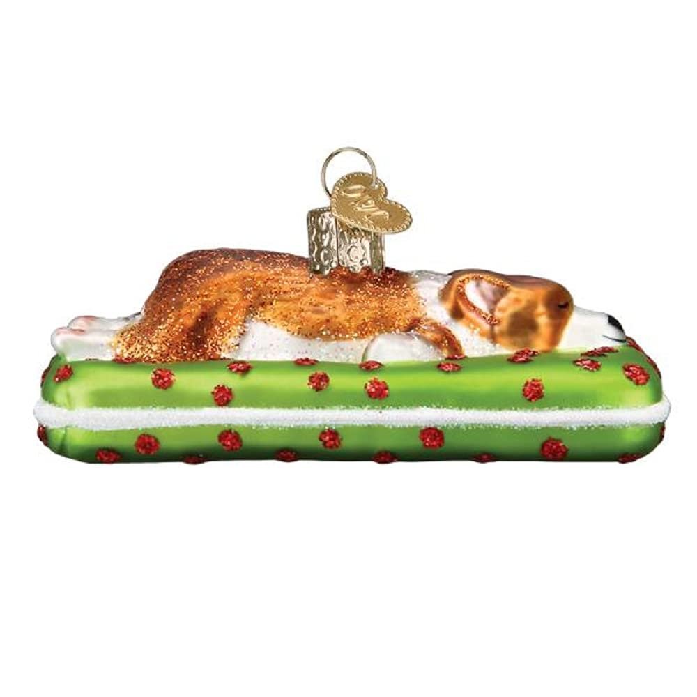 Old World Christmas Sleepy Dog Glass Blown Christmas Ornament for Christmas Tree