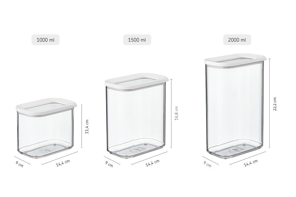 Rosti Modula Storage Box with Clear Lid 1500-Millilitre Capacity