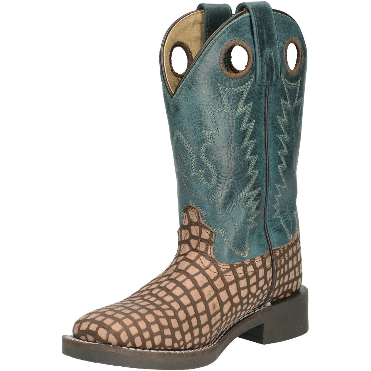 Smoky Mountain Children Unisex Reptile Dark Turquoise Leather Cowboy Boots 12D