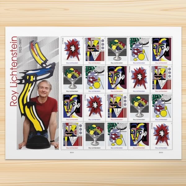 United States Postal Service Sheet of 20 First Class Postage Stamps Made for Roy Lichtenstein