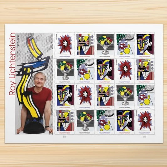 United States Postal Service Sheet of 20 First Class Postage Stamps Made for Roy Lichtenstein