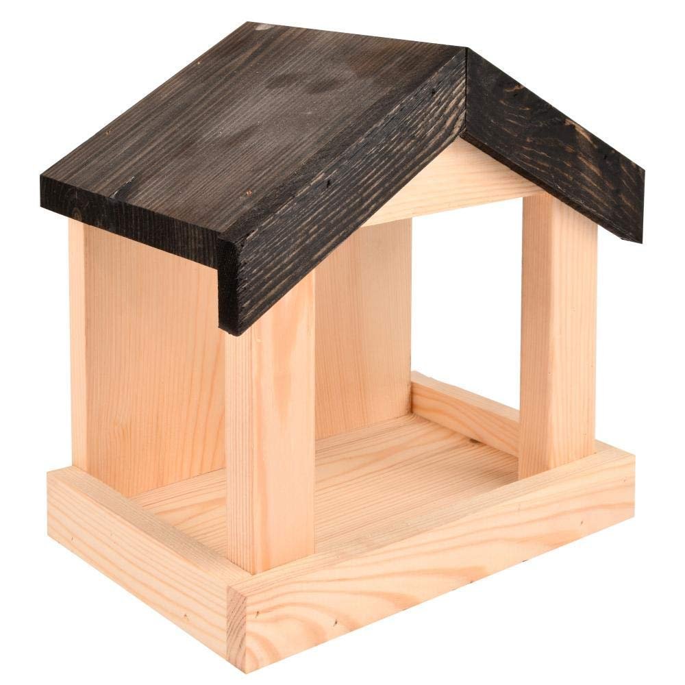 Esschert Design FB462 Wall Mounted House-Shaped Wood Bird Feeder