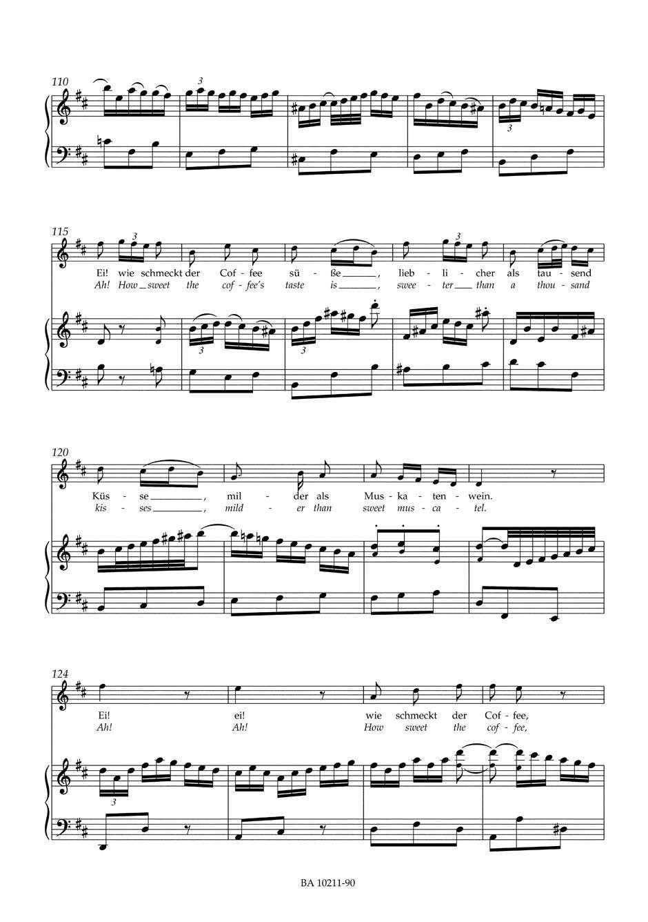 Bach: Schweigt stille, plaudert nicht, BWV 211 - "Coffee Cantata" (Vocal Score)