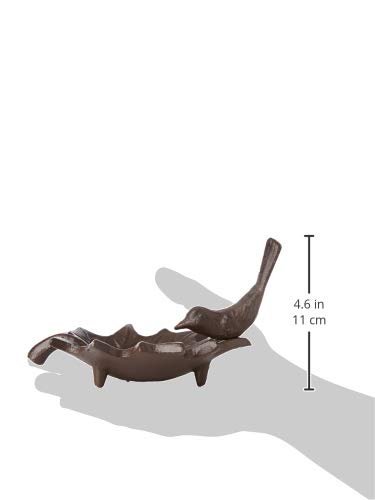 Fallen Fruits FB152 Small Cast Iron Bird Bath, Antique Brown