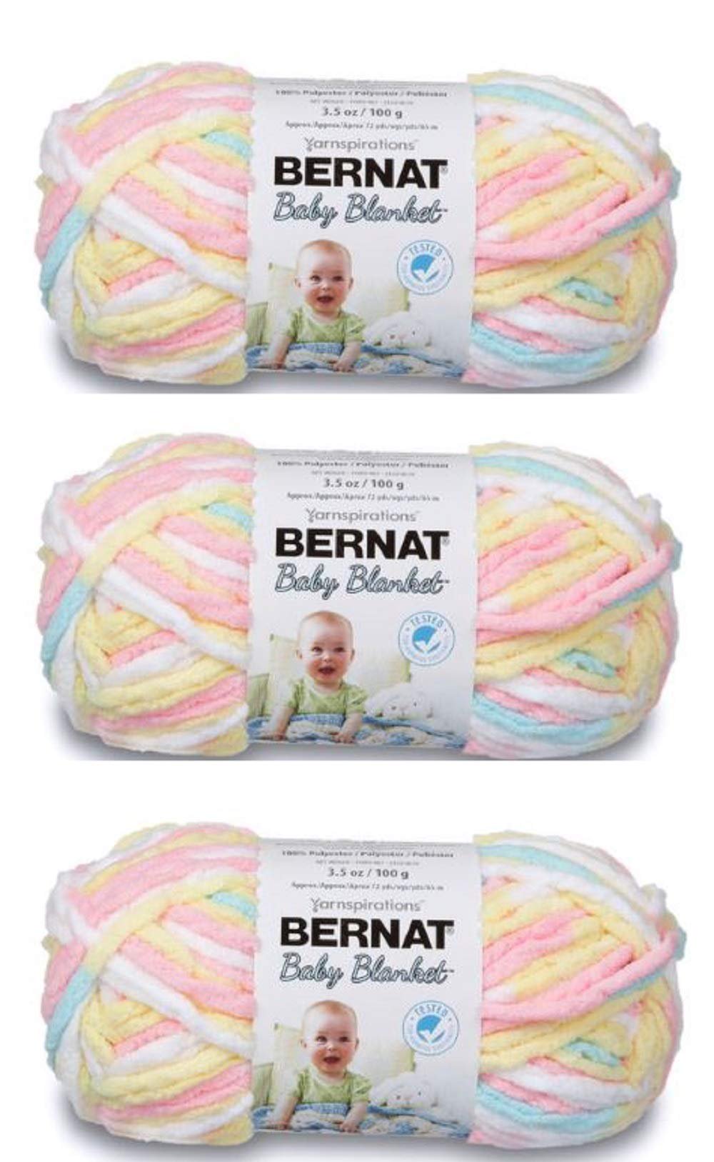 Bernat Baby Blanket Yarn (3-Pack) Pitter Patter 161103-03616
