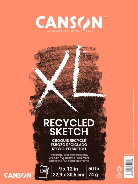 Canson XL Recycled Sketch Paper Pad 9"X12", 100 Sheets