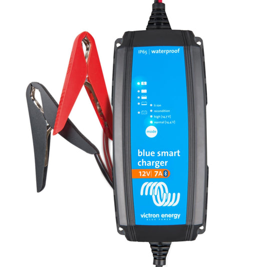 Victron Energy Blue Smart IP65 Smart Car Battery Charger 12V 7A, Float & Trickle Charger and Desulfator for Motorcycle, ATV, RV, Lithium and Deep Cycle Batteries