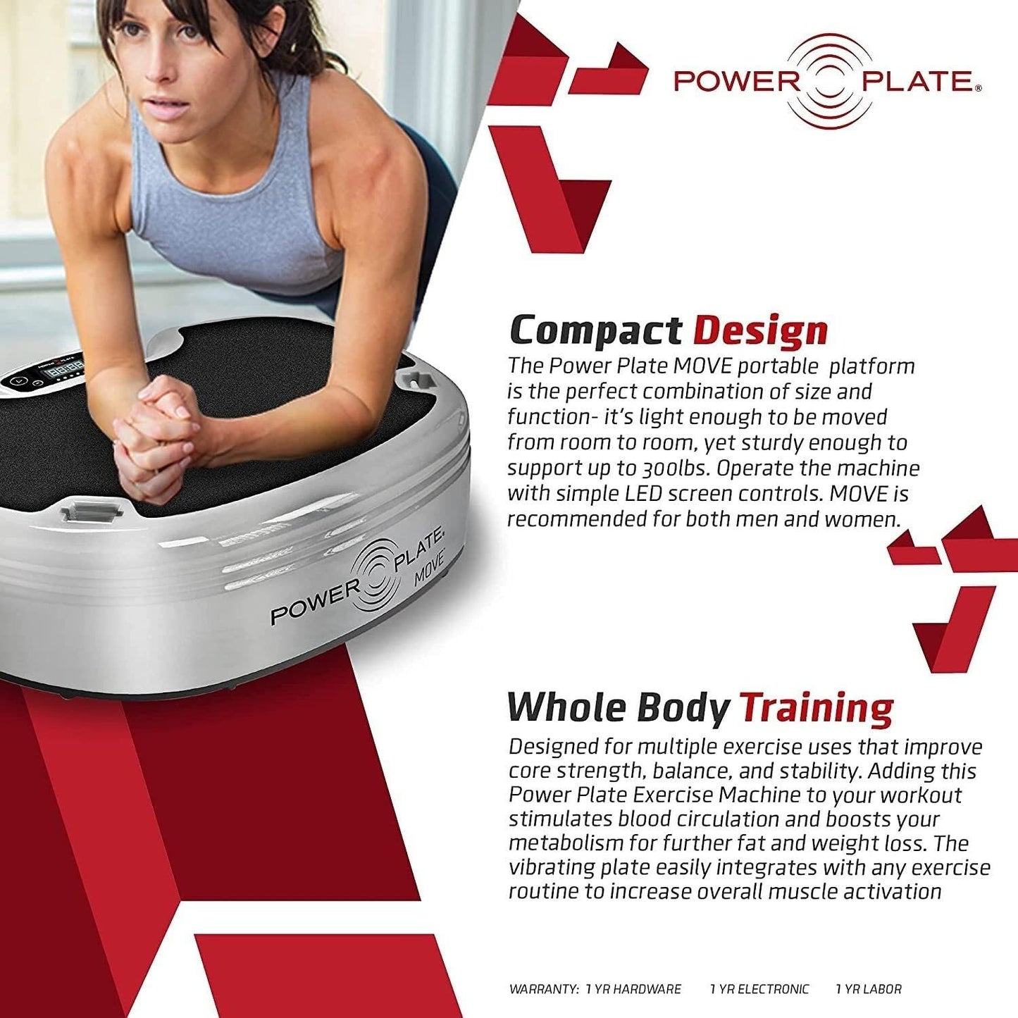 Power Plate Move Vibration Platform, Vibrating Plate to Increase Core Strength, Improve Balance and Stability