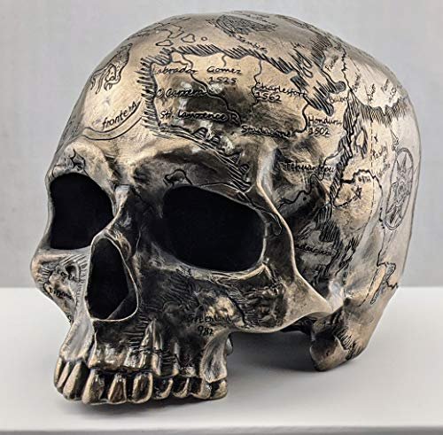 Veronese Design Craniumography Old Treasure Map Skull