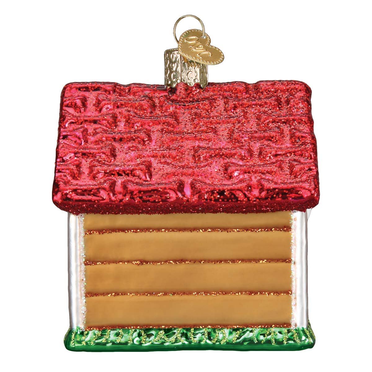 Old World Christmas Ornament, Red and Brown Dog House