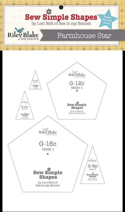 Riley Blake Template Set - Farmhouse Star by Lori Holt 12/Pkg