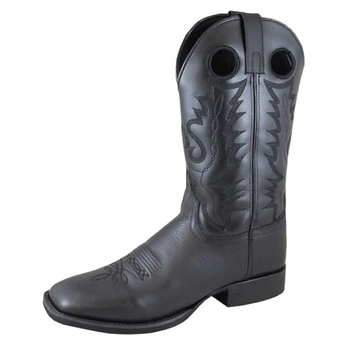 Smoky Mountain Men's Outlaw Western Boot Square Toe Black 10.5 EE US