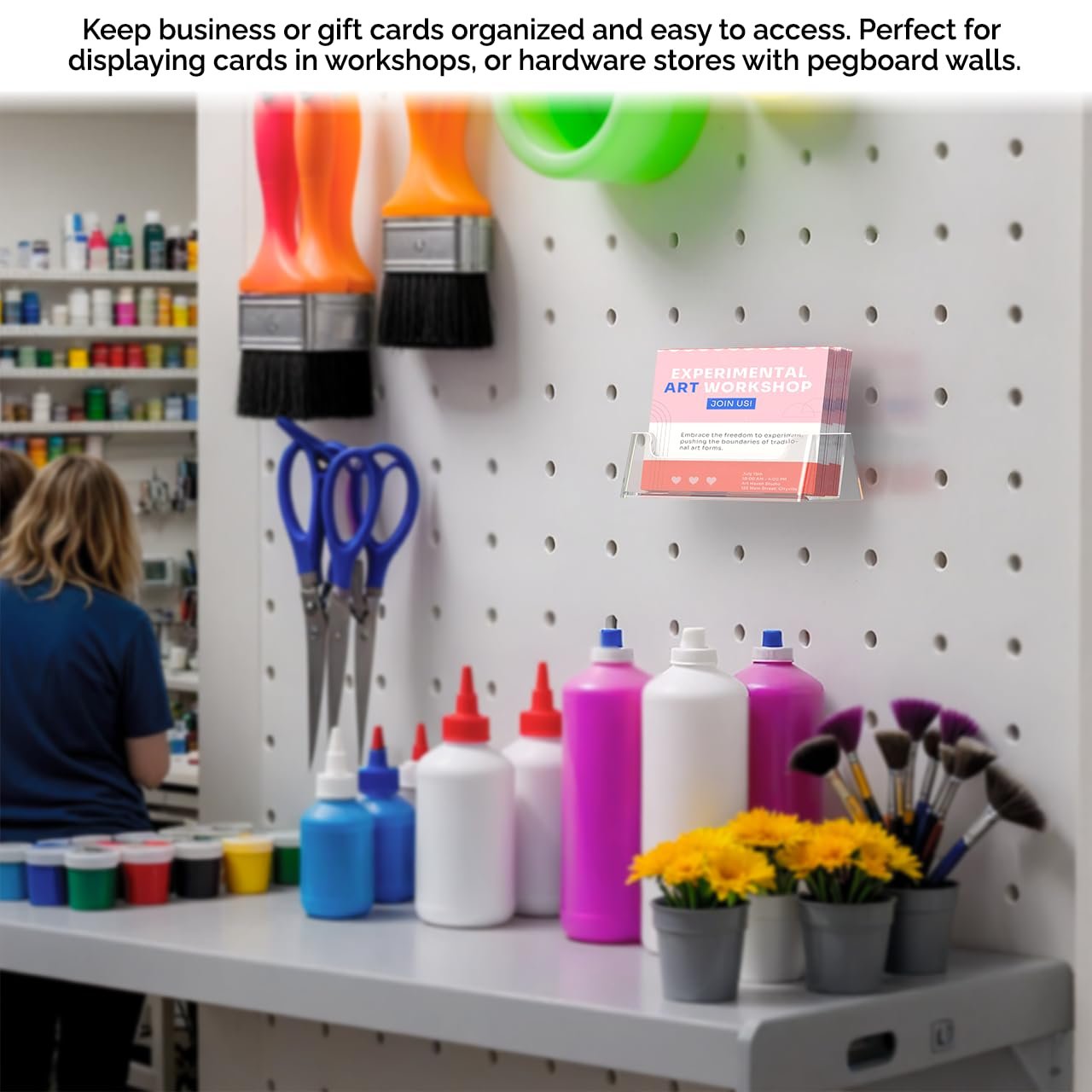 Marketing Holders Organizer Pegboard Display Caddy Business Card Brochure Holder