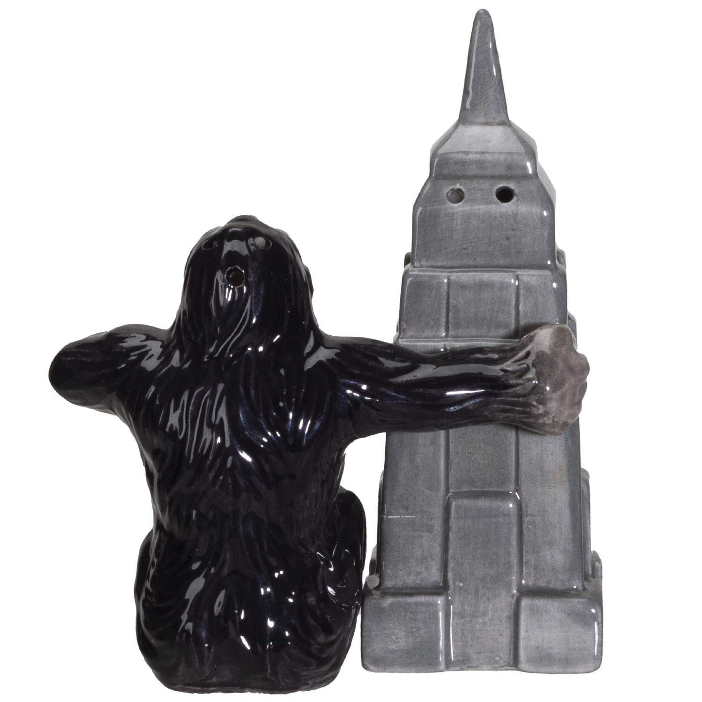 Pacific Giftware NY Empire State Building with Giant King Kong Monster Ceramic Salt and Pepper Shakers Set